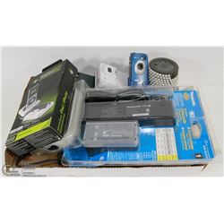 FLAT OF ASSORTED ELECTRONICS SOME ARE NEW