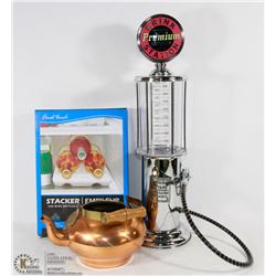 BAR DRINK DISPENSER WITH FRIDGE WINE RACK, AND