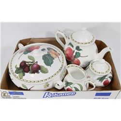 QUEENS FINE BONE CHINA "HOOKERS FRUIT" TEA SET