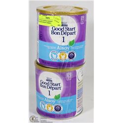 LOT OF 2 NESTLE GOODSTART 1 ALSOY INFANT FORMULA.