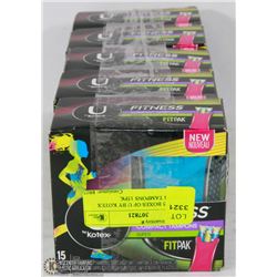 LOT OF 5 BOXES OF U BY KOTEX FITNESS TAMPONS 15PK
