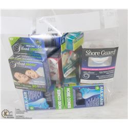 LOT OF ASSORTED SNORE RELIEF PRODUCTS