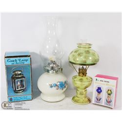 FLAT OF VINTAGE OIL LAMPS