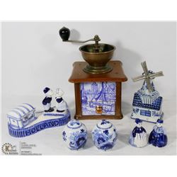 FLAT OF SALT & PEPPER SHAKERS, PORCELAIN COFFEE