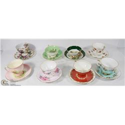 VINTAGE 1950'S TEA CUPS SET OF 8