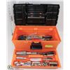Image 1 : TOOLBOX W/ HAND WRENCHES NUT DRIVERS SOCKETS