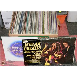 BOX OF 100 CLASSIC ROCK RECORDS.