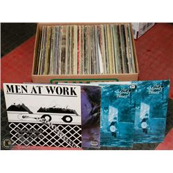 BOX OF 100 CLASSIC ROCK RECORDS.