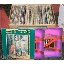 BOX OF 100 CLASSIC ROCK RECORDS.