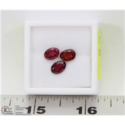 213) 3 GENUINE GARNETS, OVALS, APPROX 4 CTS