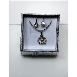 3)  SILVER TONE & AUSTRIAN CRYSTAL