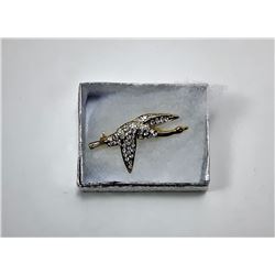 17)  GOLD TONE CRYSTAL EMBELLISHED