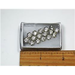 9)  VINTAGE SILVER TONE & CLEAR RHINESTONE
