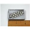 Image 1 : 9)  VINTAGE SILVER TONE & CLEAR RHINESTONE