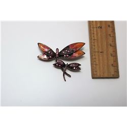 5)  PEACH MOTHER OF PEARL & PINK CRYSTAL