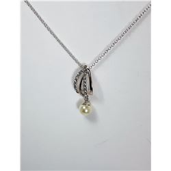 8)  SILVER TONE, AUSTRIAN CRYSTAL & PEARL