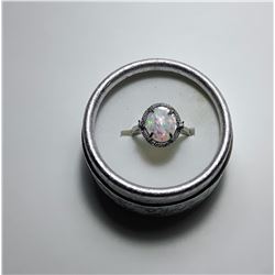 1)  WHITE FIRE OPAL RING
