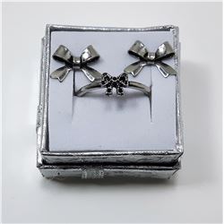 21)  SILVER TONE BOW STUD EARRINGS