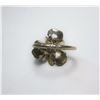 Image 2 : 3)  VINTAGE TRIPLE ROSE SILVER RING