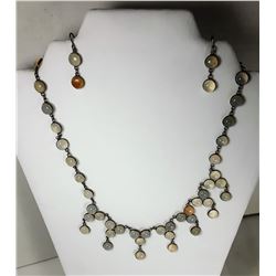 16)  VINTAGE MOONSTONE NECKLACE AND