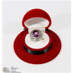 STERLING SILVER AMETHYST RING