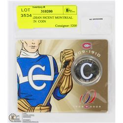 6/6 CANADIAN 50CENT MONTREAL CANADIEN  COIN