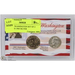 GEORGE WASHINGTON SET OF 2 INCLUDES 1964 SILVER