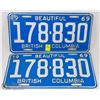 Image 1 : 1969 BRITISH COLUMBIA LICENSE PLATE SET
