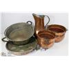 Image 1 : 5PC OF VINTAGE COPPERWARE & ASSORTED.