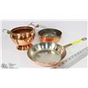 Image 1 : 3PC VINTAGE COPPERWARE.