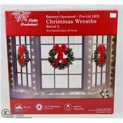SET OF THREE CHRISTMAS WREATHS