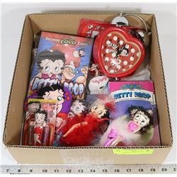 BOX OF BETTY-BOOP COLLECTIBLES - CLOCK,