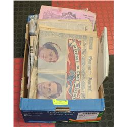 BOX OF VINTAGE EDMONTON JOURNAL PAPERS TOPICAL