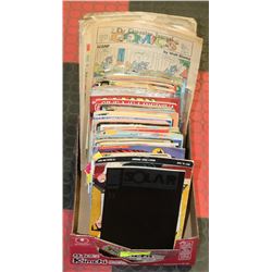 BOX OF VINTAGE COMICS COLLECTIBLES