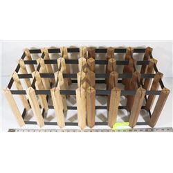 2 WOODEN AND METAL WINE RACKS