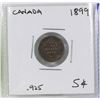 Image 1 : CANADA SILVER FIVE CENT COIN 1899.