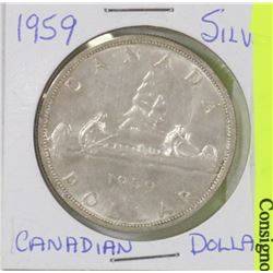 1959 CANADIAN SILVER DOLLAR - COLLECTIBLE