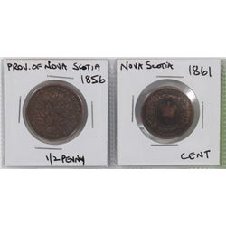 NOVA SCOTIA ANTIQUE COINS  1856  1861