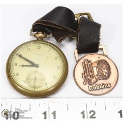VINTAGE ADMIRAL POCKETWATCH WITH LEATHER STRAP
