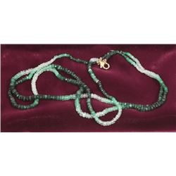 2) 14KT GOLD EMERALD NECKLACE
