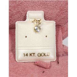 3) 10KT GOLD AQUAMARINE PENDANT