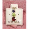 Image 1 : 4) 14KT GOLD IOLITE, PERIDOT & GARNET PENDANT