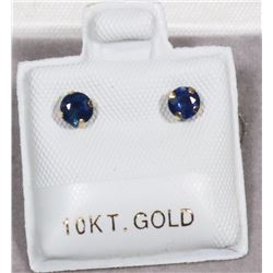 9) 10KT GOLD SAPPHIRE EARRINGS