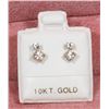 Image 1 : 10) 10KT GOLD WHITE SAPPHIRE EARRINGS