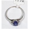 Image 2 : 14) 10KT GOLD TANZANITE & DIAMOND RING SIZE 7