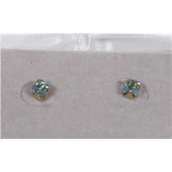 15) 10KT GOLD BLUE TOPAZ EARRINGS