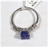 Image 2 : 18) 10KT GOLD TANZANITE & DIAMOND RING SIZE 6.25