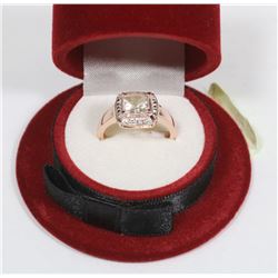 22) STERLING SILVER MORGANITE RING SIZE 7