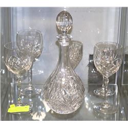 IMPERIAL ESTATE CRYSTAL DECANTER AND GLASSES