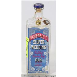VINTAGE SCHENLEY'S SILVER WEDDING GIN BOTTLE